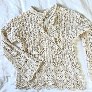 C&C California Cream Crochet Top